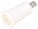 Socket; 4mm banana; 24A; 1kV; Cutout: Ø12.2mm; white; nickel plated