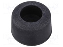 Foot; H: 11.5mm; black; rubber; Dim: Ø19.1mm; Cutout: Ø5mm; -40÷50°C