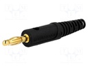 Plug; 4mm banana; 32A; 60VDC; black; with transversal socket