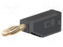 4mm banana; 32A; 30VAC; 60VDC; black; 2.5mm2; gold-plated