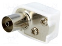 Plug; coaxial 9.5mm (IEC 169-2); female; angled 90°; for cable