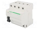 RCD breaker; Inom: 63A; Ires: 30mA; Poles: 4; 400V; Mounting: DIN