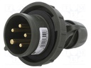 Connector: AC supply 3-phase; plug; male; 16A; 400VAC; IEC 60309