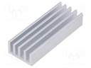 Heatsink: extruded; grilled; natural; L: 50mm; W: 19mm; H: 10mm; plain