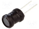 Inductor: wire; THT; 100uH; 2A; 140mΩ; ±10%; Ø10.5x13.5mm; vertical