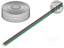 Wire; stranded; Cu; 4x0,25mm2; PVC; red,blue,black,green; 100V