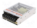 Power supply: switched-mode; voltage source; 100W; 48VDC; 2.3A