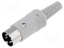 Plug; DIN; male; PIN: 7; Layout: 270°; straight; for cable; soldering