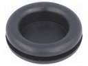 Grommet; with bulkhead; Ømount.hole: 19mm; Øhole: 16mm; rubber