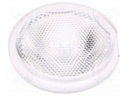 LED lens; round; Mat: PMMA plexiglass; transparent; 22÷28°; Ø: 35mm