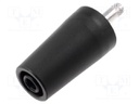 Adapter; 4mm banana; 32A; black; 40.4mm; Plating: nickel plated