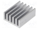 Heatsink: extruded; grilled; natural; L: 25mm; W: 21mm; H: 10mm; plain