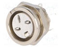 Socket; DIN; female; PIN: 3; Layout: 180°; for panel mounting,screw