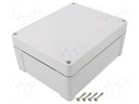 Enclosure: multipurpose; X: 190mm; Y: 240mm; Z: 105mm; ZP; ABS; IP67