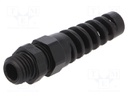 Cable gland; with strain relief; M12; IP68; Mat: polyamide; black