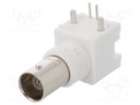 Socket; BNC; female; angled 90°; 50Ω; THT; for panel mounting