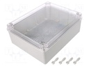 Enclosure: multipurpose; X: 190mm; Y: 240mm; Z: 90mm; grey; IP65