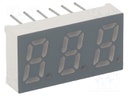 Display: LED; 7-segment; 8mm; 0.31"; No.char: 3; yellow-green