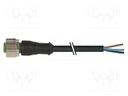 Connection lead; M12; PIN: 4; straight; 3m; plug; 250VAC; 4A; IP67