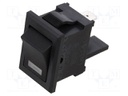 ROCKER; SPST; Pos: 2; ON-OFF; 10A/125VAC; black; LED; Rcont max: 10mΩ