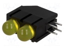 LED; in housing; yellow; 5mm; No.of diodes: 2; 20mA; 60°; 2.1÷2.5V