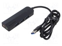 Hub USB; black; Number of ports: 6; 1m; Enclos.mat: ABS