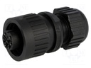 Connector: circular; plug; female; IP67; CA; PIN: 7(6+1); 6+PE; 250V