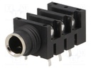 Socket; Jack 6,35mm; female; stereo; without nut; angled 90°; THT