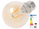 LED lamp; warm white; E27; 230VAC; 400lm; 4W; 2500K; CRImin: 80