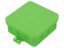 Enclosure: junction box; X: 85mm; Y: 85mm; Z: 37mm; polypropylene