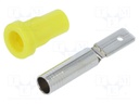 Socket; 4mm banana; 25A; 30VAC; 60VDC; yellow; nickel plated; 6.8mm