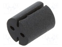 Spacer sleeve; LED; Øout: 5.1mm; ØLED: 3mm,5mm; L: 29mm; black