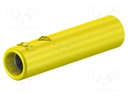 Socket; 4mm banana; 32A; yellow; nickel plated; screw; insulated