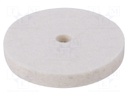 Wipe: felt polishing disk; Ø: 75mm; Øhole: 10mm