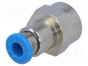 Push-in fitting; threaded,straight; G 1/4"; inside; -0.95÷6bar