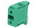 Splice terminal: rail; 4÷35mm2; ways: 1; terminals: 2; green; TS35