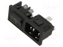 Connector: AC supply; socket; male; 10A; 250VAC; -40÷70°C