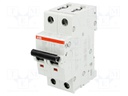 Circuit breaker; 400VAC; Inom: 10A; Poles: 2; DIN; Charact: B; 6kA