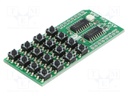 Click board; 16-button keypad; SPI; HC165AG; mikroBUS connector