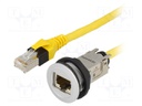 RJ45 socket; 22mm; har-port; -25÷70°C; Ø22.3mm; IP20; Len: 1.5m