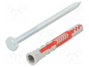 Plastic anchor; 10x80; DUOPOWER; with screw; 10pcs; 10mm