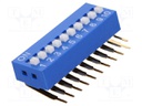 Switch: DIP-SWITCH; Poles number: 10; ON-OFF; 0.05A/12VDC; Pos: 2