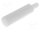 Screwed spacer sleeve; hexagonal; polyamide; M3; M3; 20mm