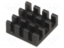 Heatsink: extruded; black; L: 15mm; W: 15mm; H: 6mm; aluminium