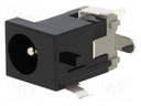 Socket; DC supply; male; 5,5/2,1mm; with on/off switch; on PCBs