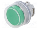 Switch: push-button; Stabl.pos: 1; 22mm; green; Illumin: none; IP66