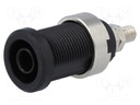 Socket; 4mm banana; 36A; Cutout: Ø12mm; black; nickel plated; 5mΩ