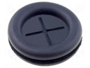 Grommet; with bulkhead; Ømount.hole: 19mm; Øhole: 16mm; rubber