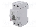 RCBO breaker; Inom: 10A; Ires: 500mA; Poles: 2; 230/400VAC; DIN; IP20