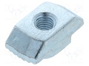 Nut; for profiles; Width of the groove: 10mm; steel; zinc; H: 3mm